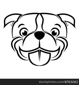 Black and white line art of pitbull dog head. Good use for symbol mascot icon avatar tattoo T Shirt design logo or any design