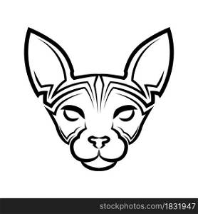 Black and white line art of Sphynx cat head Good use for symbol mascot icon avatar tattoo T Shirt design logo