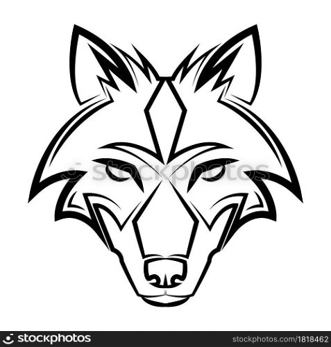 Black and white line art of wolf head Good use for symbol mascot icon avatar tattoo T Shirt design logo or any design
