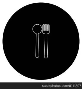 black and white logo spoon and fork vektor template