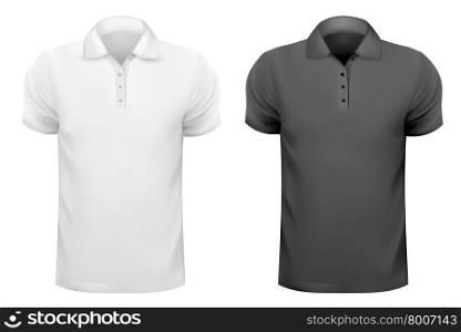 Black and white men t-shirts. Design template. Vector illustration