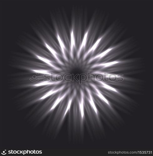 Black and white neon flower. Vector background for your design.. Black and white neon flower.