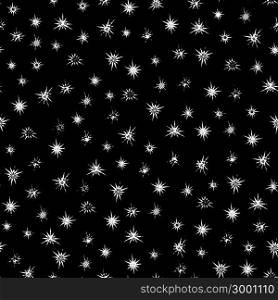 Black and white ornamental stars seamless pattern, vector illustration