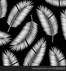Black and White Palm Leaf Vector Background Illustration EPS10. Palm Leaf Vector Background Illustration