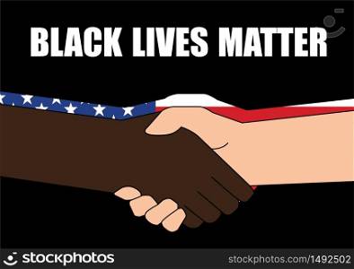 Black and White Person with a Handshake Gesture for the Concept of Black Lives Matter