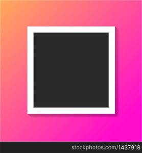 Black and white photo frame on trendy gradient pink background. Realistic vector photo frame in vintage style. vector. Black and white photo frame on trendy gradient pink background. Realistic vector photo frame in vintage style. vector eps10