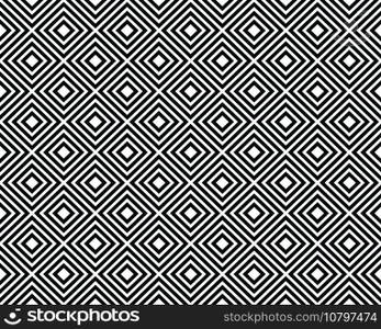 Black and white rhombus, seamless pattern 