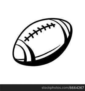 Black and white rugby ball. Stylized engraving illustration.. Black and white rugby ball.