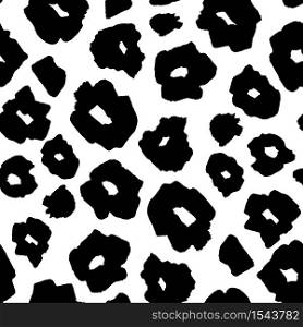 Black and White Safari pattern background, jaguar or cheetah panther animal skin print, vector seamless design. African safari leopard animal fur pattern with black spots background, modern decoration. Black and White Safari pattern background jaguar animal skin