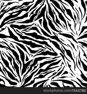 Black and White Safari pattern background, white tiger animal skin print, vector seamless design. African safari leopard animal fur pattern with black spots background, modern decoration. Black and White Safari pattern background white tiger animal skin