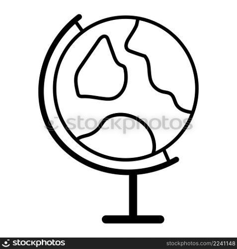 Black and white school globe. Planet earth. Vector illustration. stock image. EPS 10.. Black and white school globe. Planet earth. Vector illustration. stock image.