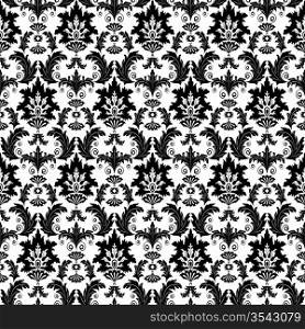 Black and white seamless from flowers(can be repeated and scaled in any size)