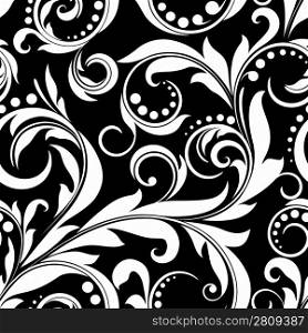 Black and white seamless from plant(can be repeated and scaled in any size)