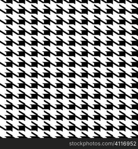 Black and white seamless houndstooth repeating fabric background pattern