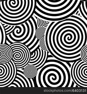 Black and White Seamless Pattern. Abstract Psychedelic Art Background. Vector Illustration. EPS10. Black and White Seamless Pattern. Abstract Psychedelic Art Backg