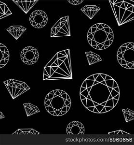 Black and white seamless pattern with diamonds vector image