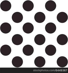 Black and white seamless polka dot pattern vector