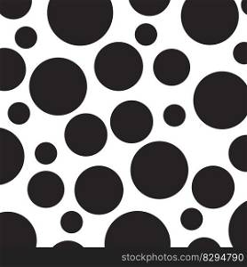 Black and white seamless polka dot pattern vector
