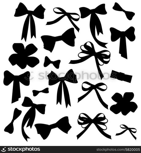 Black and white silhouette image of bow set Black and white silhouette image of bow set. Black and white silhouette image of bow set