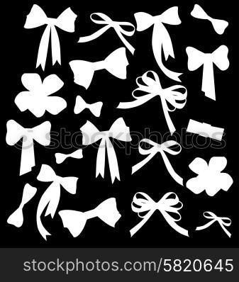 Black and white silhouette image of bow set Black and white silhouette image of bow set. Black and white silhouette image of bow set