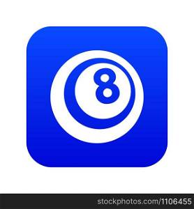 Black and white snooker eight pool icon digital blue for any design isolated on white vector illustration. Black and white snooker eight pool icon digital blue