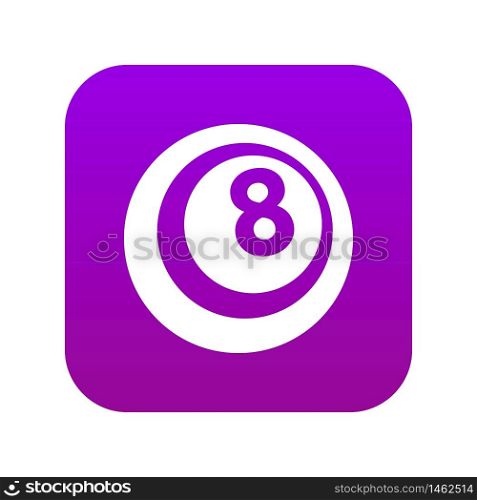 Black and white snooker eight pool icon digital purple for any design isolated on white vector illustration. Black and white snooker eight pool icon digital purple