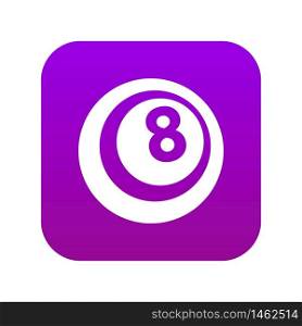 Black and white snooker eight pool icon digital purple for any design isolated on white vector illustration. Black and white snooker eight pool icon digital purple