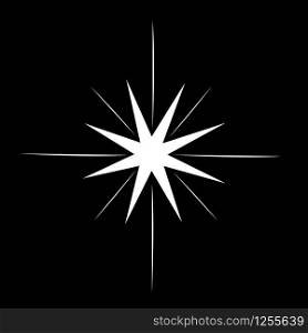 black and white sparkle ligh star illustration vector design