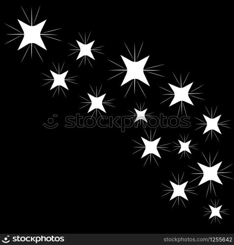 black and white sparkle ligh star illustration vector design