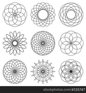 Black and white spiral illustration collection ideal icons
