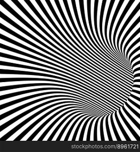 Black and white striped abstract tunnel vector image