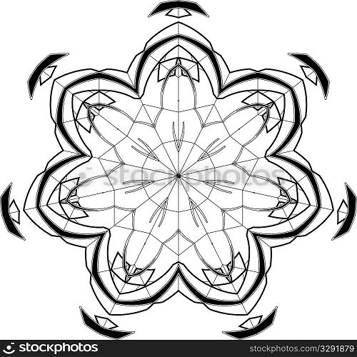 black and white symmetry gothic pattern of curves