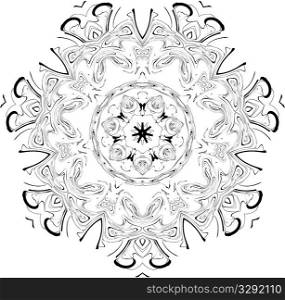 black and white symmetry gothic pattern of curves