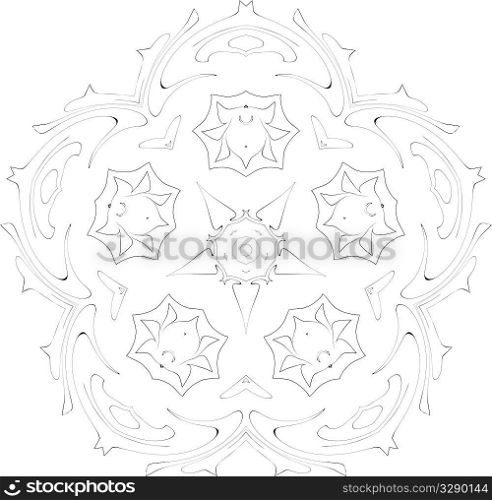 black and white symmetry ornate pattern