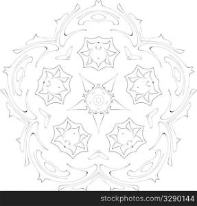 black and white symmetry ornate pattern