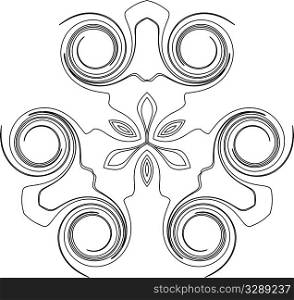 black and white symmetry pattern of curled curves