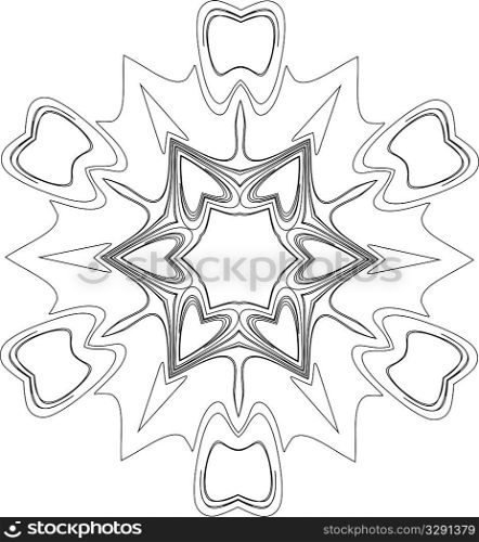 black and white symmetry pattern of curves