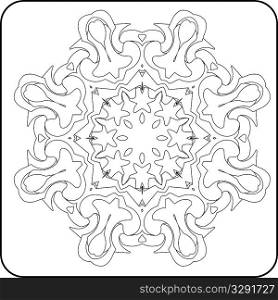 black and white symmetry pattern of curves