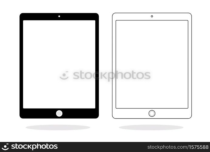 Black and white tablet icon