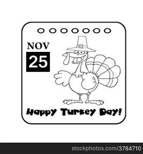 Black And White Thanksgiving Holiday Calendar