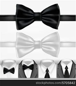 Black and white tie. Vector illustration