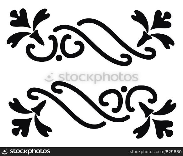 Black and white traditional ornament vector or color illustration