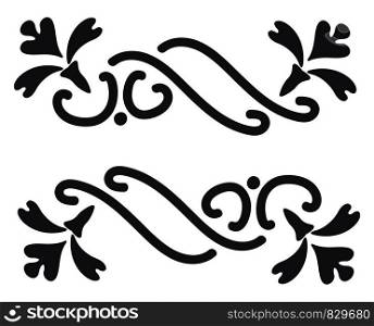 Black and white traditional ornament vector or color illustration
