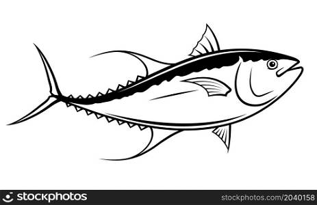 black and white tuna painting, vector