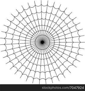 Black and white vector cartoon spider web. Simple image with cobweb for halloween party.. Black and white vector cartoon isolated spider web. Simple image with cobweb for halloween party.