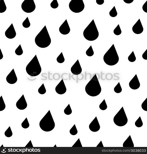 Black and white vector rain drops seamless pattern. Black and white vector rain drops seamless pattern. Raindrop in momochrome style illustration