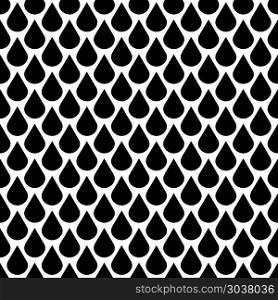 Black and white vector water drops seamless pattern. Black and white vector water drops seamless pattern. Rain in monochrome design background