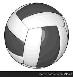 Black and white volleyball ball vector illustration on white background