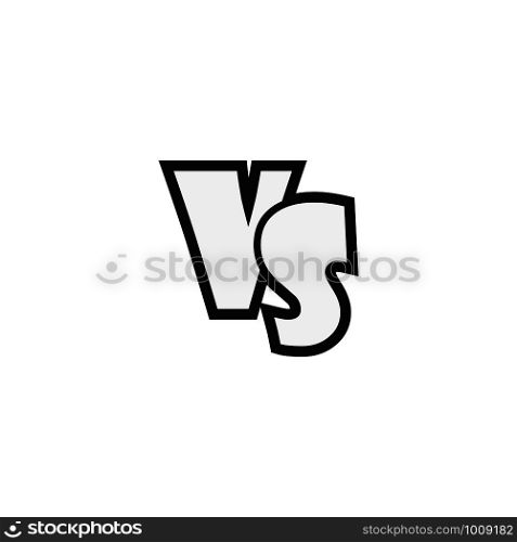 black and white VS symbol on white background. black and white VS symbol, white background