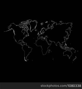 Black and white world map illustration vector